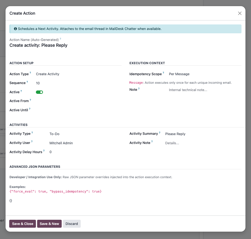 Chatter-backed activity target in MailDesk Automation