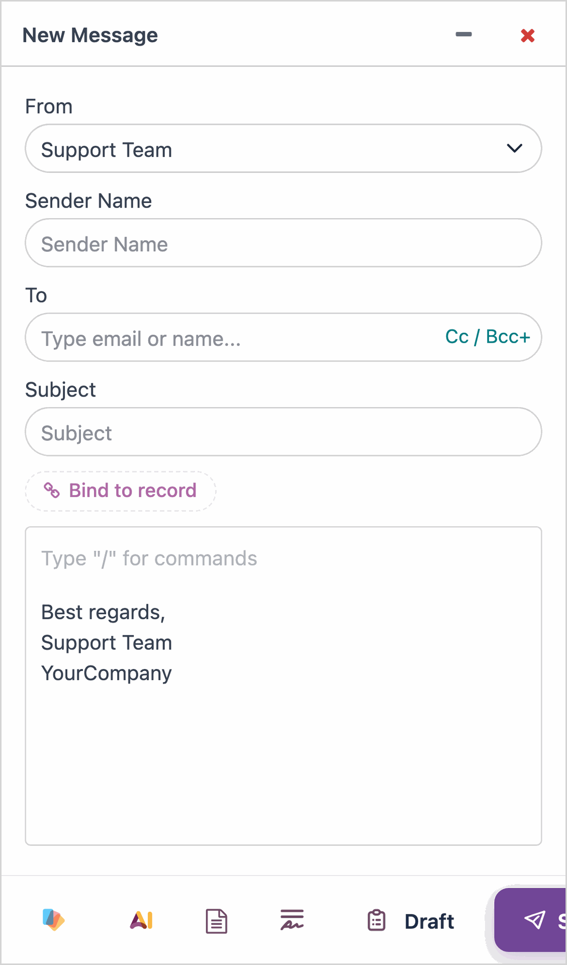 A bottom action sheet with per-message actions