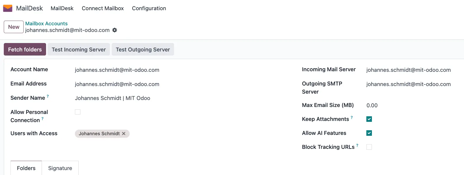 Mailbox account